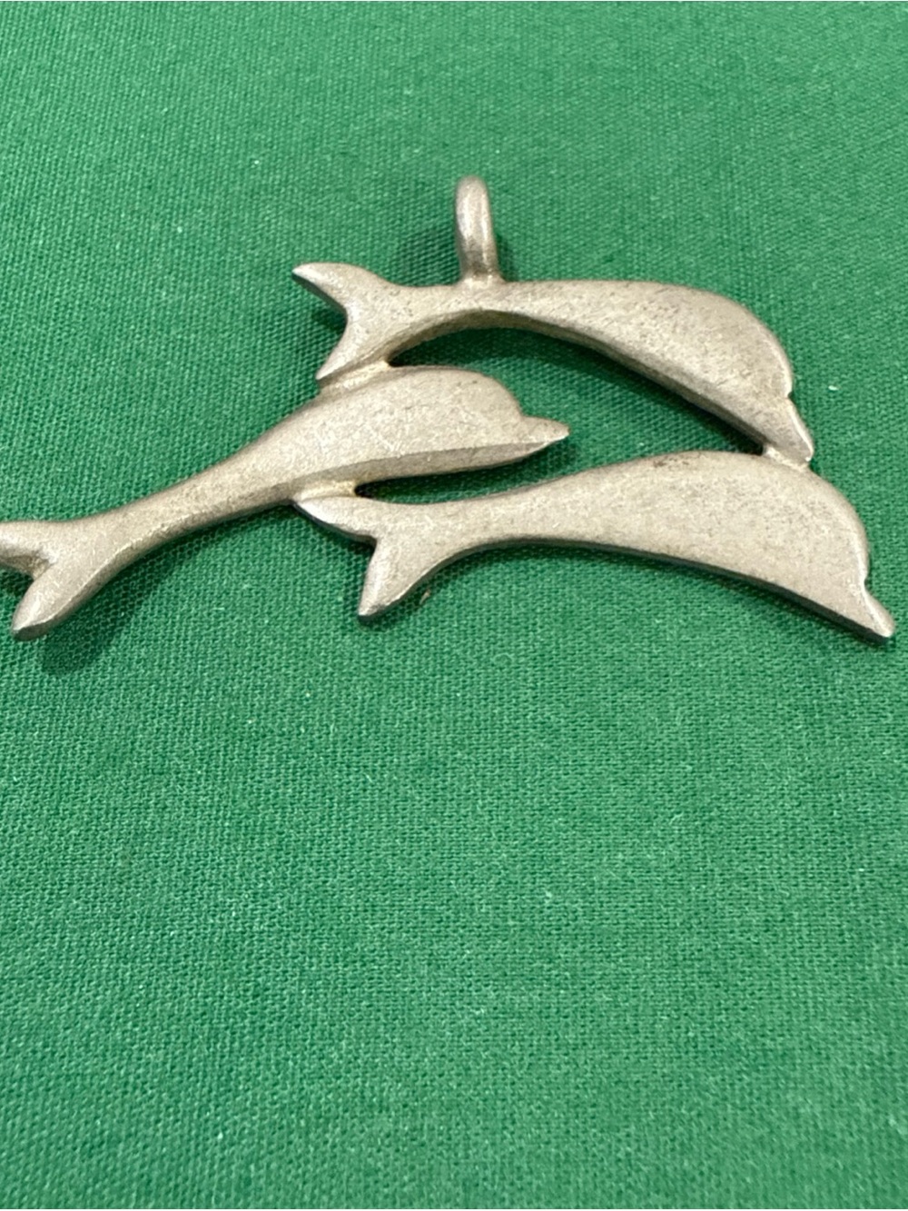 Silver Dolphin Trio Pendant Necklace - Silver Color